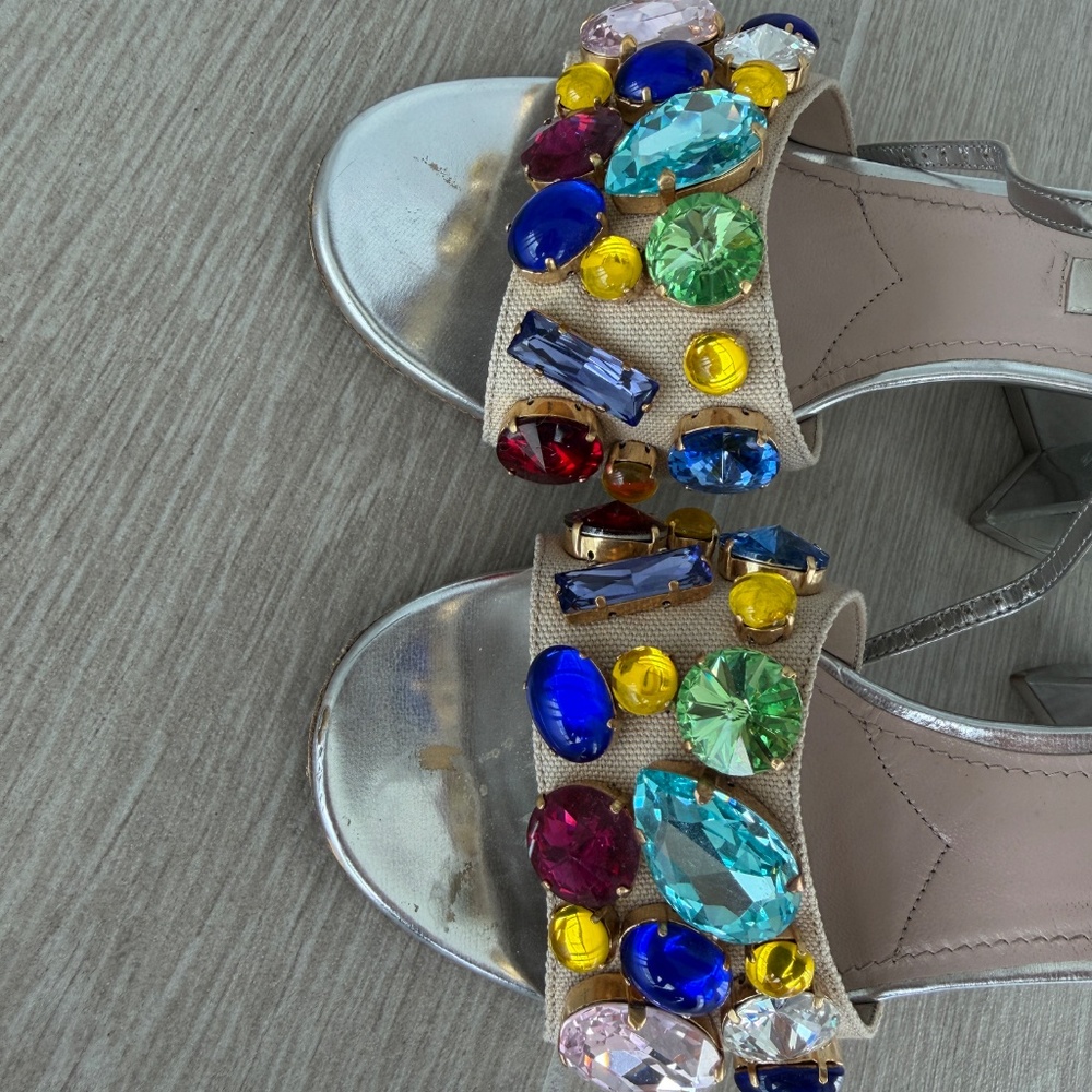 Silver Miu Miu Sandals - Picture 2 of 10